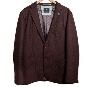 Tailorbyrd Blazer 44L Wool Quilted Office Preppy 2 Button Sport Coat Academia